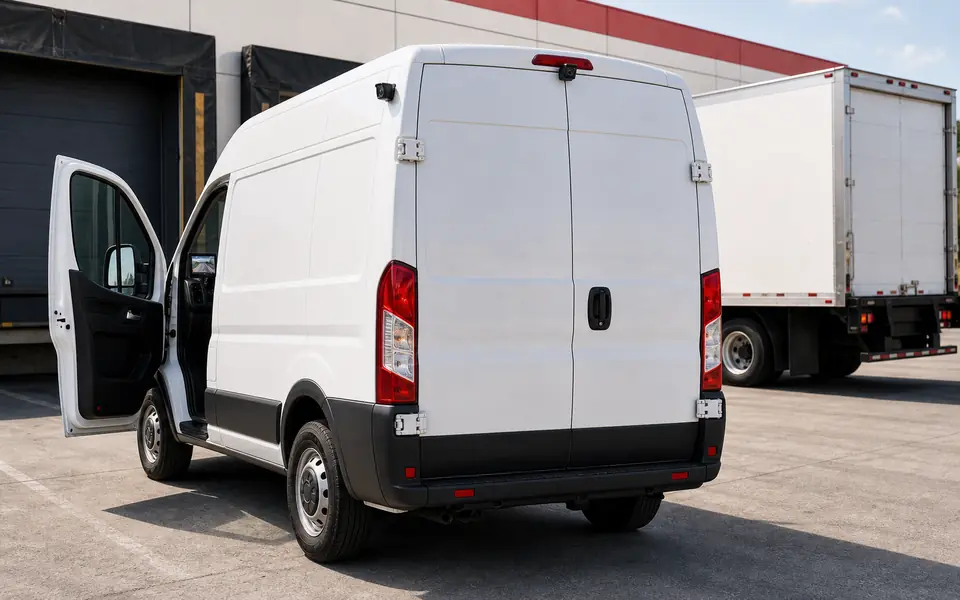 Cameras for a commercial van and cargo vehicle